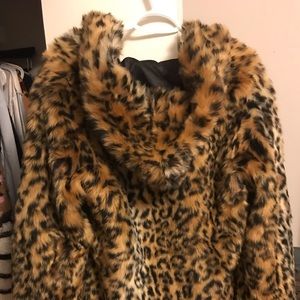 Brand New Hooded Leopard Print Coat